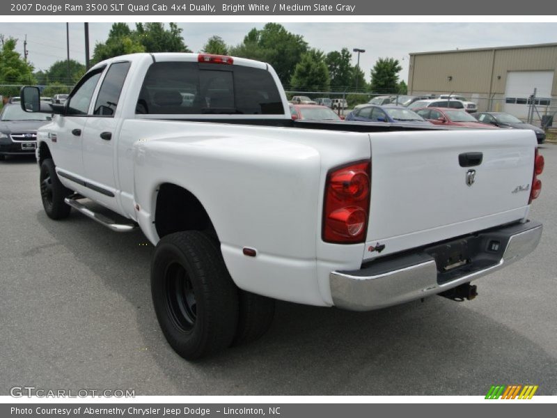 Bright White / Medium Slate Gray 2007 Dodge Ram 3500 SLT Quad Cab 4x4 Dually