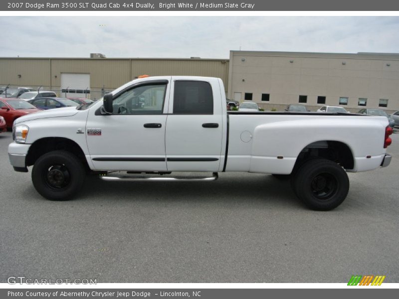 Bright White / Medium Slate Gray 2007 Dodge Ram 3500 SLT Quad Cab 4x4 Dually
