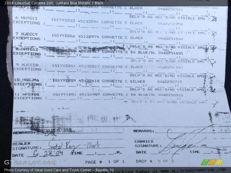 LeMans Blue Metallic / Black 2004 Chevrolet Corvette Z06