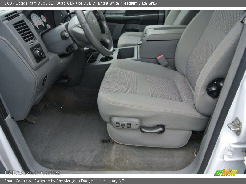 Bright White / Medium Slate Gray 2007 Dodge Ram 3500 SLT Quad Cab 4x4 Dually