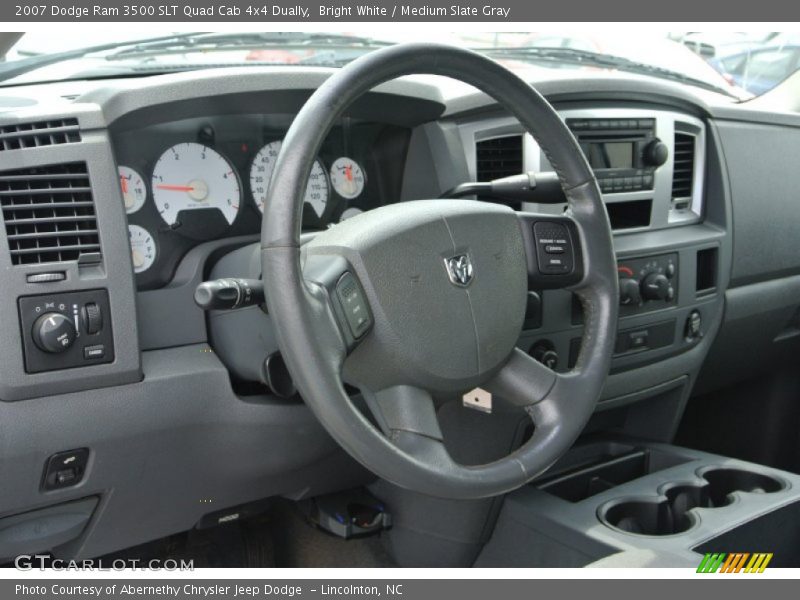 Bright White / Medium Slate Gray 2007 Dodge Ram 3500 SLT Quad Cab 4x4 Dually
