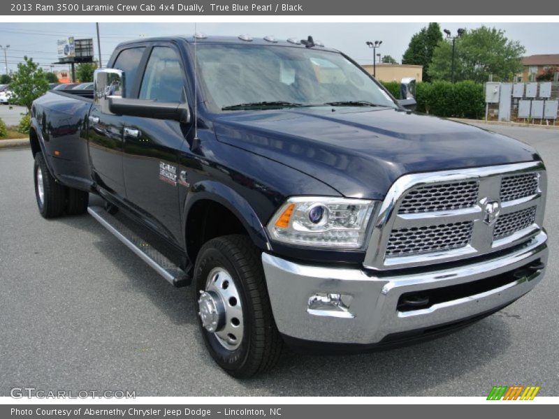 True Blue Pearl / Black 2013 Ram 3500 Laramie Crew Cab 4x4 Dually