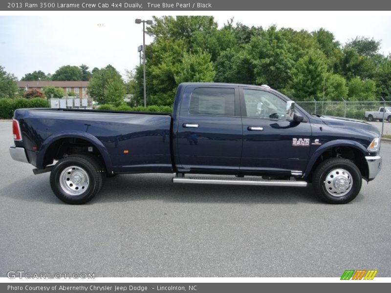 True Blue Pearl / Black 2013 Ram 3500 Laramie Crew Cab 4x4 Dually