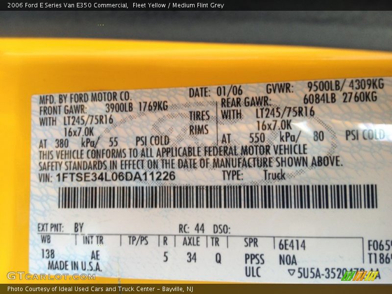 Fleet Yellow / Medium Flint Grey 2006 Ford E Series Van E350 Commercial