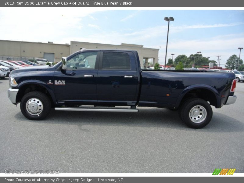 True Blue Pearl / Black 2013 Ram 3500 Laramie Crew Cab 4x4 Dually