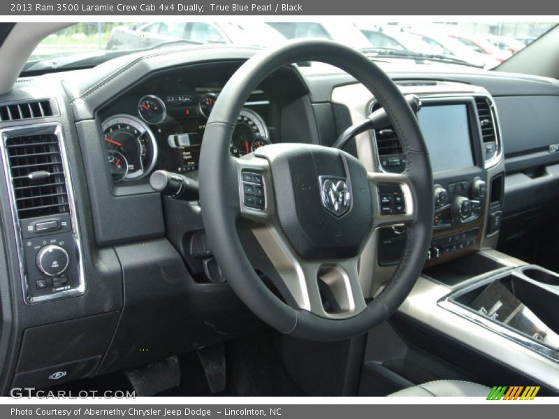 True Blue Pearl / Black 2013 Ram 3500 Laramie Crew Cab 4x4 Dually