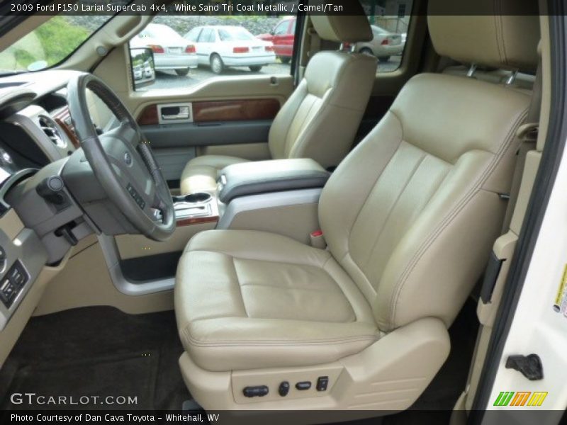 White Sand Tri Coat Metallic / Camel/Tan 2009 Ford F150 Lariat SuperCab 4x4