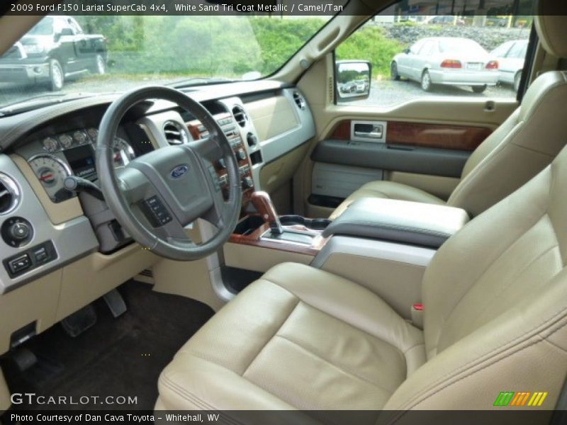 White Sand Tri Coat Metallic / Camel/Tan 2009 Ford F150 Lariat SuperCab 4x4