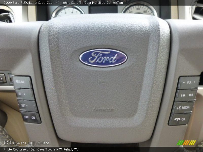 White Sand Tri Coat Metallic / Camel/Tan 2009 Ford F150 Lariat SuperCab 4x4