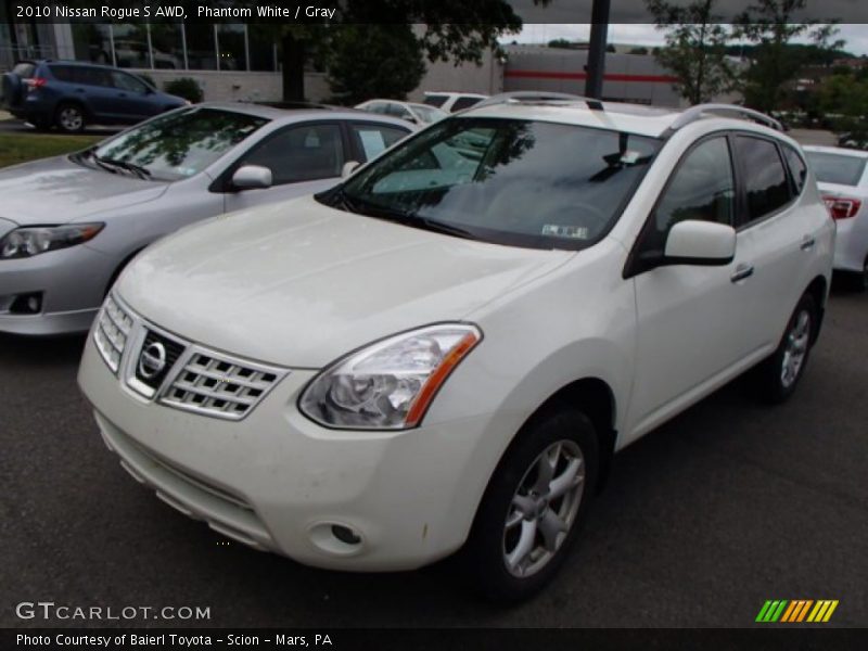 Phantom White / Gray 2010 Nissan Rogue S AWD