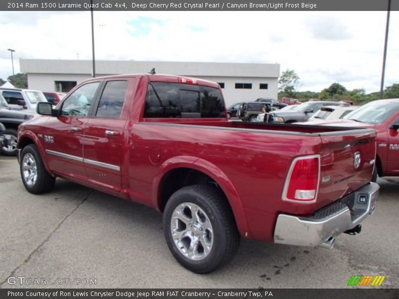 Deep Cherry Red Crystal Pearl / Canyon Brown/Light Frost Beige 2014 Ram 1500 Laramie Quad Cab 4x4