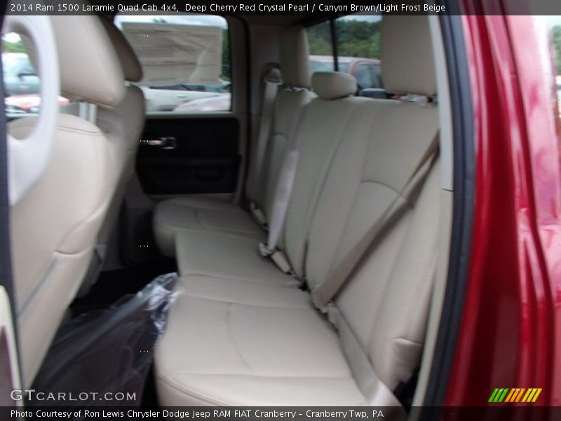 Deep Cherry Red Crystal Pearl / Canyon Brown/Light Frost Beige 2014 Ram 1500 Laramie Quad Cab 4x4