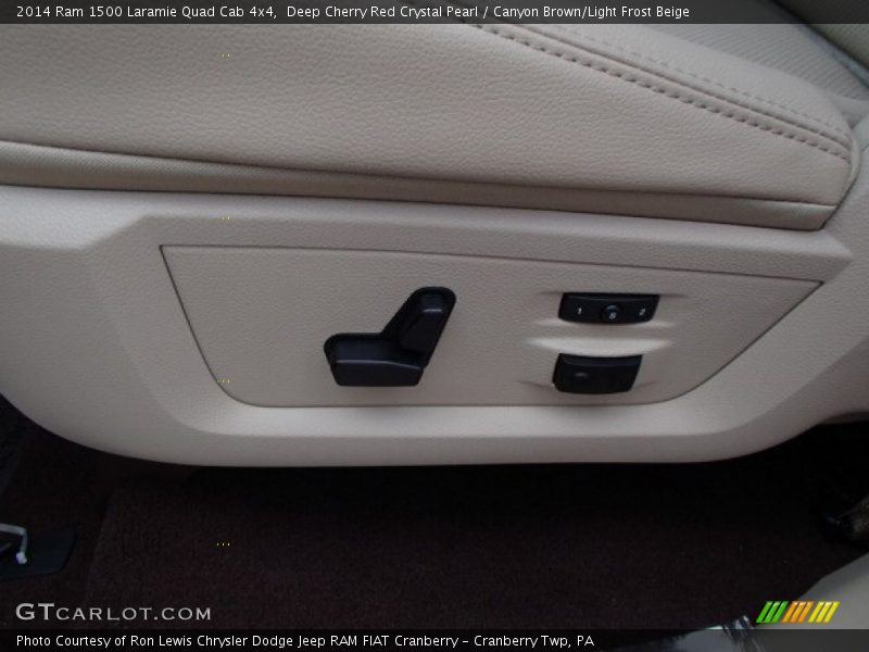 Deep Cherry Red Crystal Pearl / Canyon Brown/Light Frost Beige 2014 Ram 1500 Laramie Quad Cab 4x4
