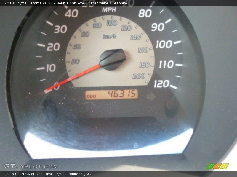 Super White / Graphite 2010 Toyota Tacoma V6 SR5 Double Cab 4x4