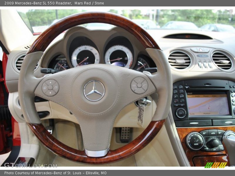 Mars Red / Stone 2009 Mercedes-Benz SL 550 Roadster