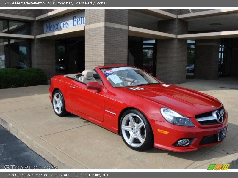 Mars Red / Stone 2009 Mercedes-Benz SL 550 Roadster