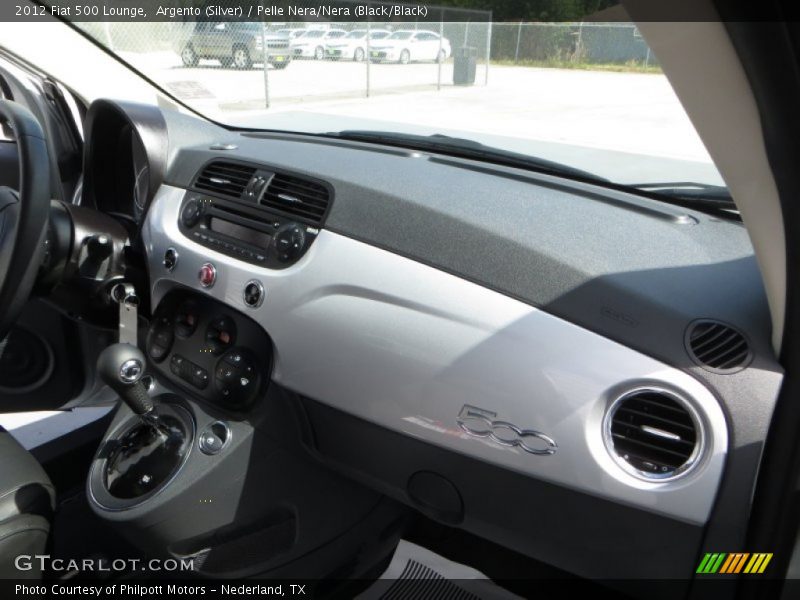 Argento (Silver) / Pelle Nera/Nera (Black/Black) 2012 Fiat 500 Lounge