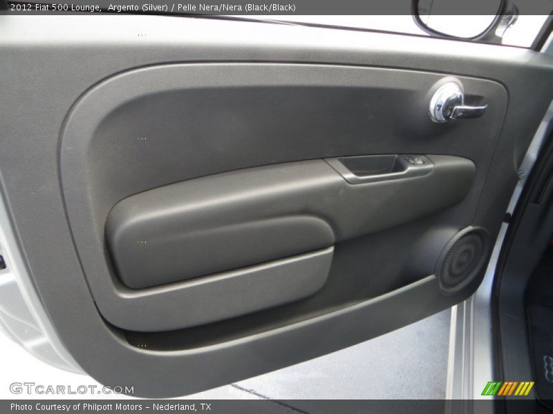 Argento (Silver) / Pelle Nera/Nera (Black/Black) 2012 Fiat 500 Lounge