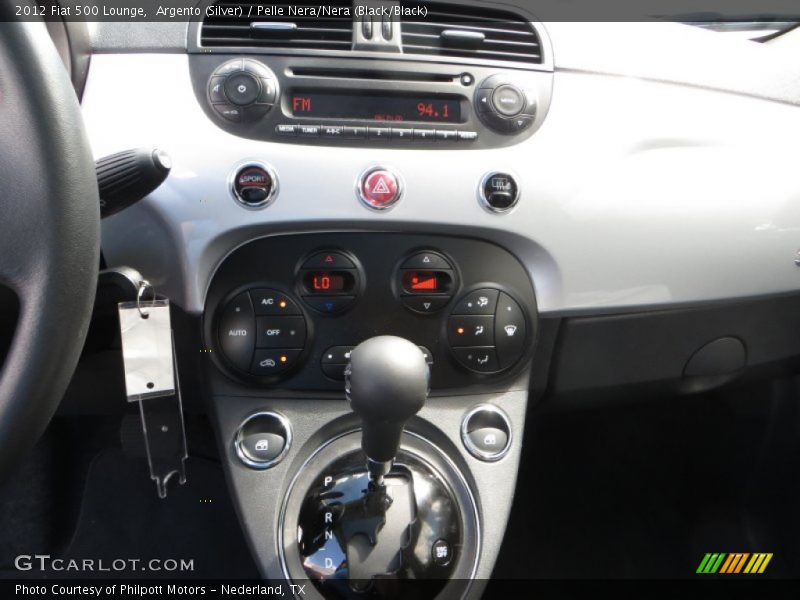 Argento (Silver) / Pelle Nera/Nera (Black/Black) 2012 Fiat 500 Lounge
