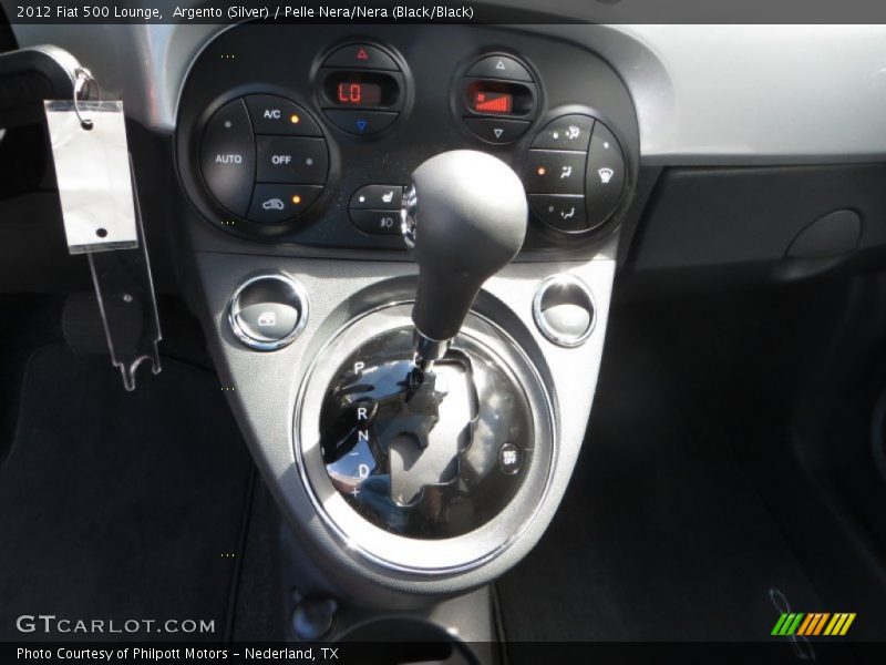 Argento (Silver) / Pelle Nera/Nera (Black/Black) 2012 Fiat 500 Lounge