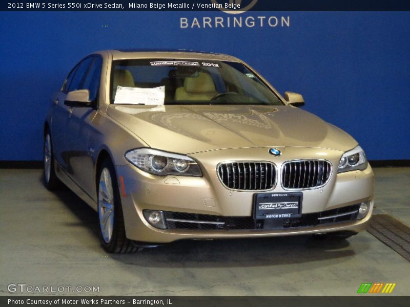 Milano Beige Metallic / Venetian Beige 2012 BMW 5 Series 550i xDrive Sedan