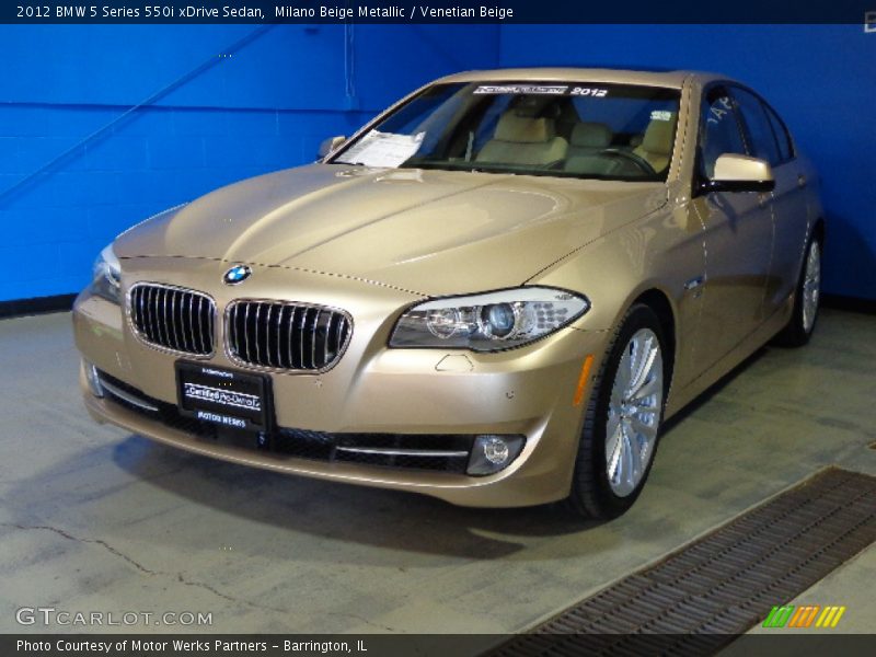 Milano Beige Metallic / Venetian Beige 2012 BMW 5 Series 550i xDrive Sedan