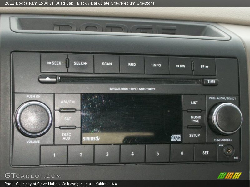 Black / Dark Slate Gray/Medium Graystone 2012 Dodge Ram 1500 ST Quad Cab