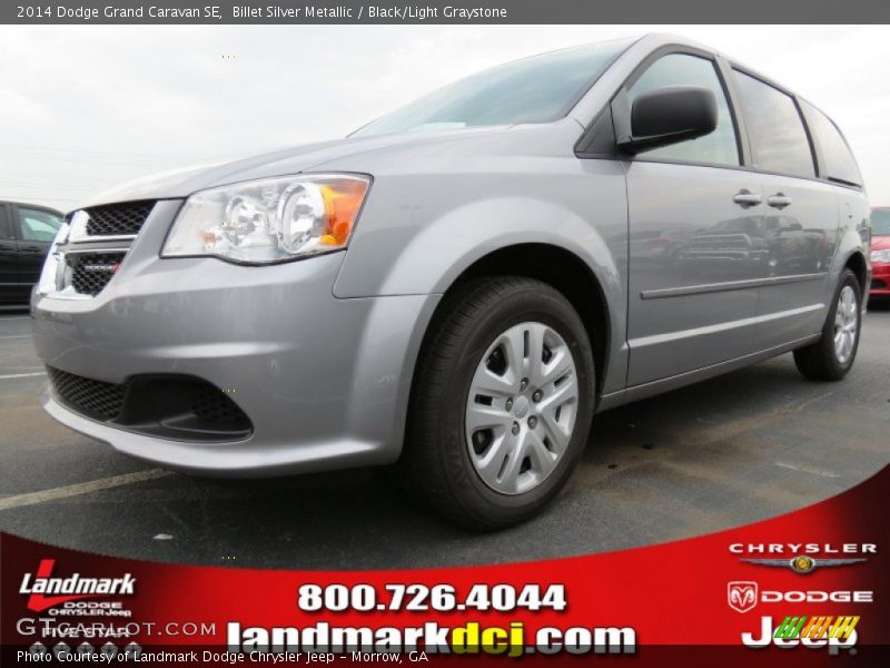 Billet Silver Metallic / Black/Light Graystone 2014 Dodge Grand Caravan SE