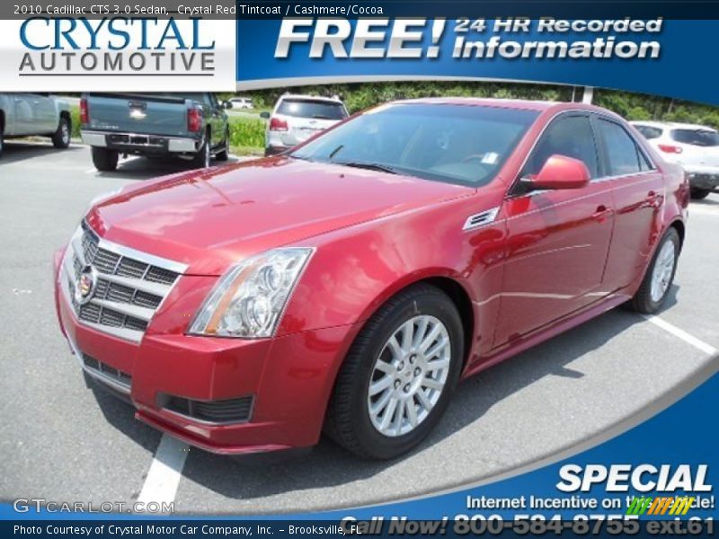 Crystal Red Tintcoat / Cashmere/Cocoa 2010 Cadillac CTS 3.0 Sedan