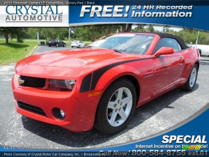 Victory Red / Black 2011 Chevrolet Camaro LT Convertible