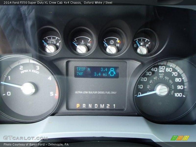 Oxford White / Steel 2014 Ford F550 Super Duty XL Crew Cab 4x4 Chassis