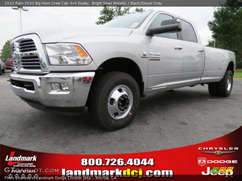 Bright Silver Metallic / Black/Diesel Gray 2013 Ram 3500 Big Horn Crew Cab 4x4 Dually