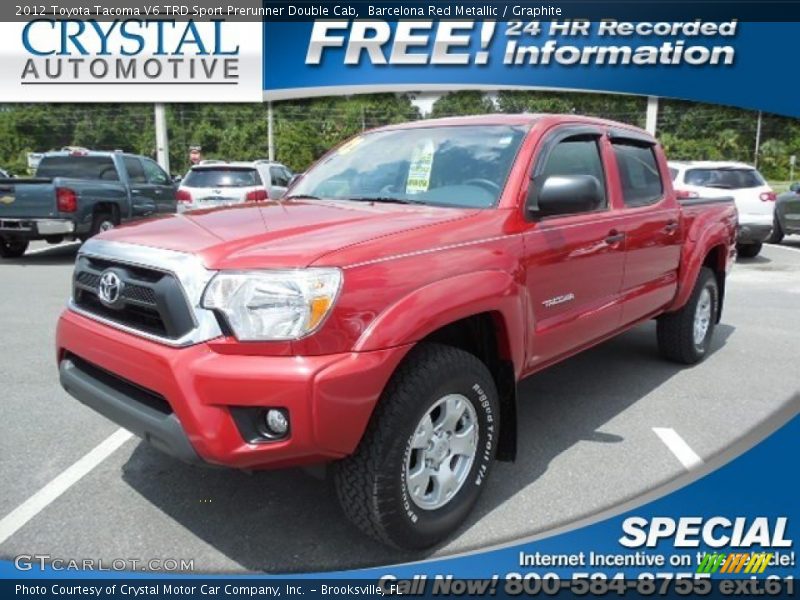 Barcelona Red Metallic / Graphite 2012 Toyota Tacoma V6 TRD Sport Prerunner Double Cab