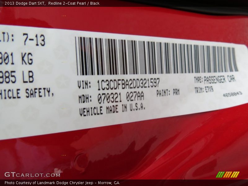 Redline 2-Coat Pearl / Black 2013 Dodge Dart SXT
