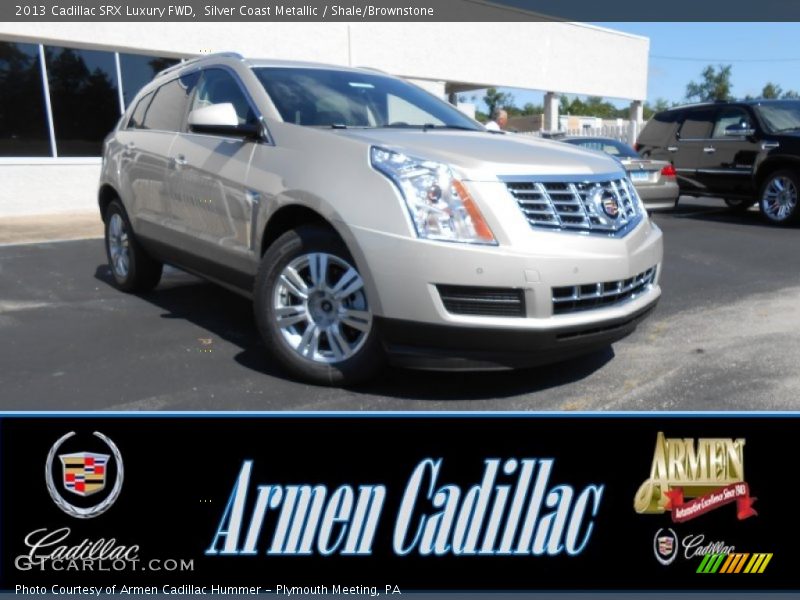 Silver Coast Metallic / Shale/Brownstone 2013 Cadillac SRX Luxury FWD