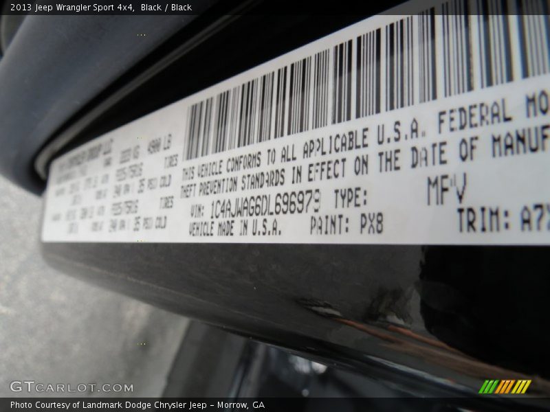 Black / Black 2013 Jeep Wrangler Sport 4x4