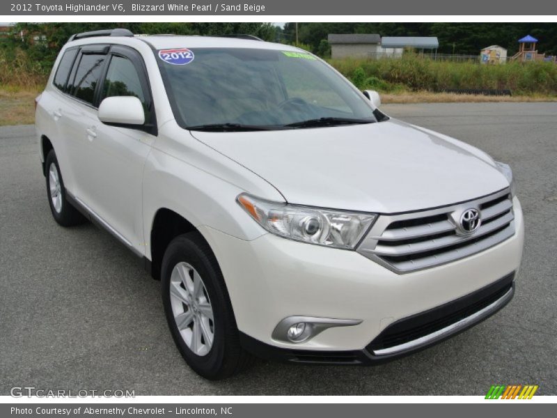 Blizzard White Pearl / Sand Beige 2012 Toyota Highlander V6