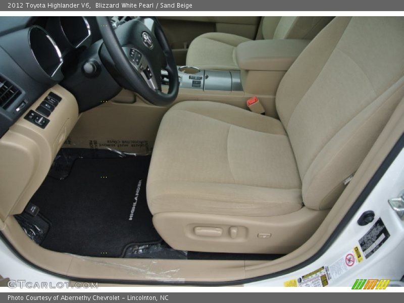 Blizzard White Pearl / Sand Beige 2012 Toyota Highlander V6
