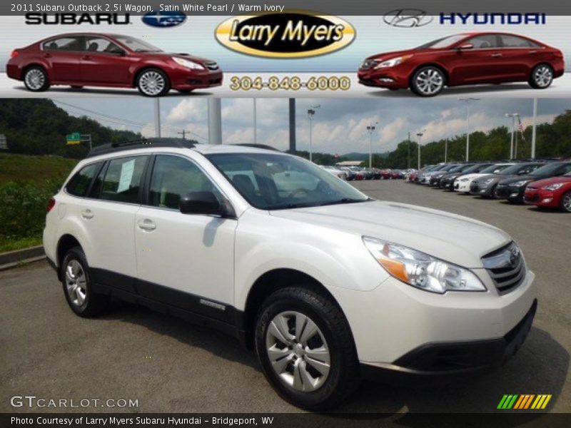 Satin White Pearl / Warm Ivory 2011 Subaru Outback 2.5i Wagon