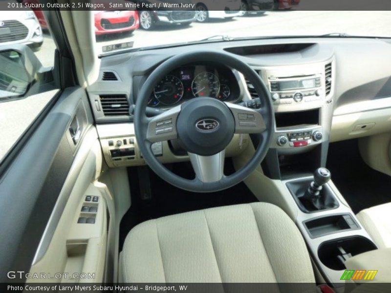Satin White Pearl / Warm Ivory 2011 Subaru Outback 2.5i Wagon