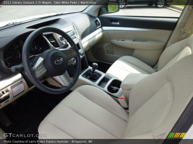 Satin White Pearl / Warm Ivory 2011 Subaru Outback 2.5i Wagon