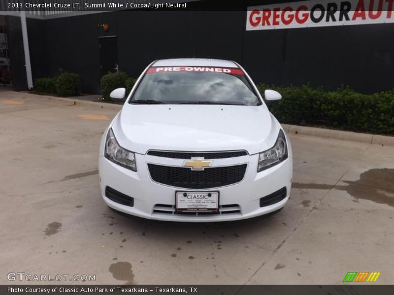 Summit White / Cocoa/Light Neutral 2013 Chevrolet Cruze LT