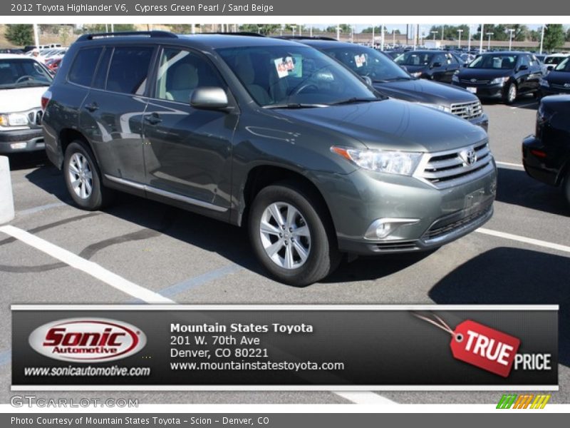 Cypress Green Pearl / Sand Beige 2012 Toyota Highlander V6