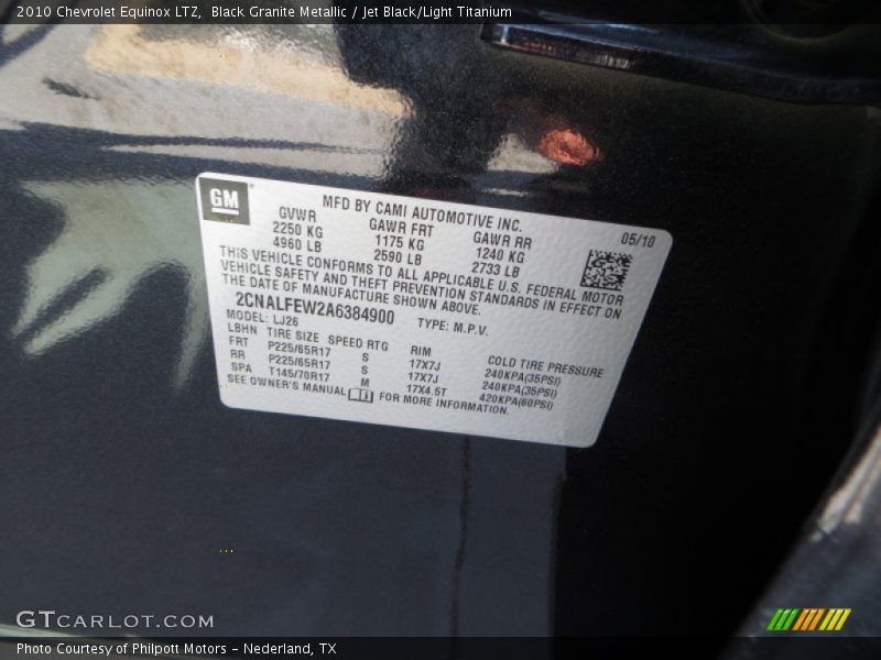 Black Granite Metallic / Jet Black/Light Titanium 2010 Chevrolet Equinox LTZ