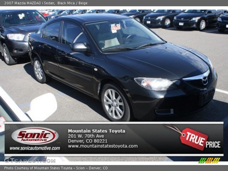 Black Mica / Beige 2007 Mazda MAZDA3 i Sedan