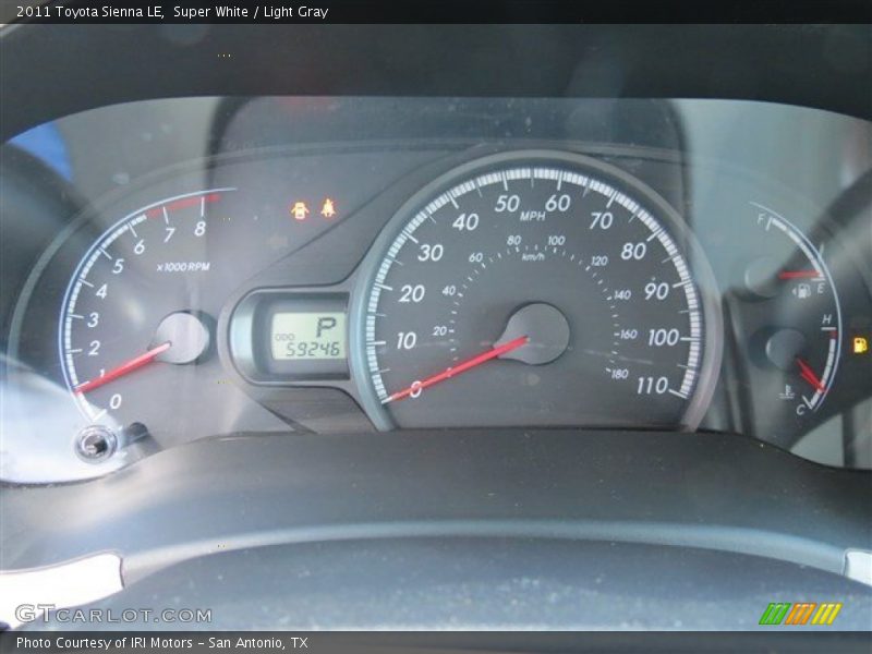 Super White / Light Gray 2011 Toyota Sienna LE
