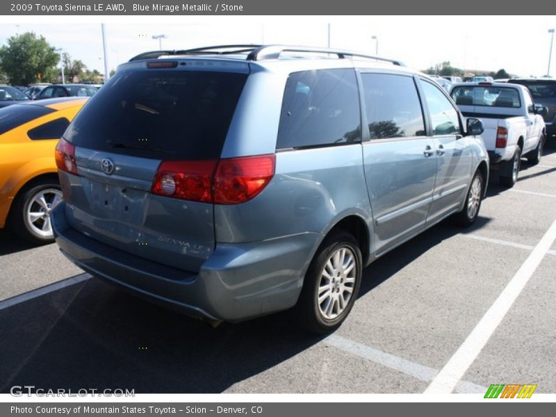 Blue Mirage Metallic / Stone 2009 Toyota Sienna LE AWD