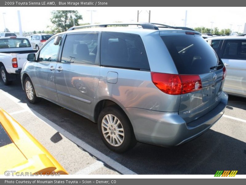 Blue Mirage Metallic / Stone 2009 Toyota Sienna LE AWD