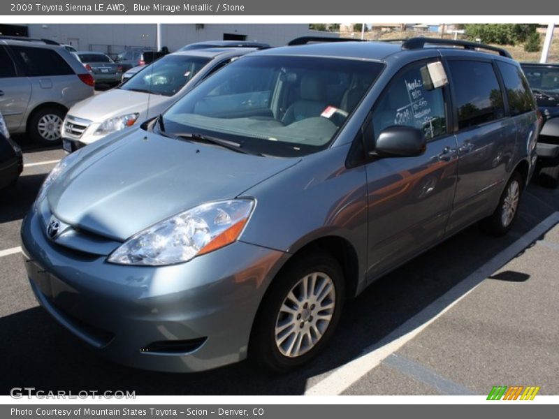 Blue Mirage Metallic / Stone 2009 Toyota Sienna LE AWD