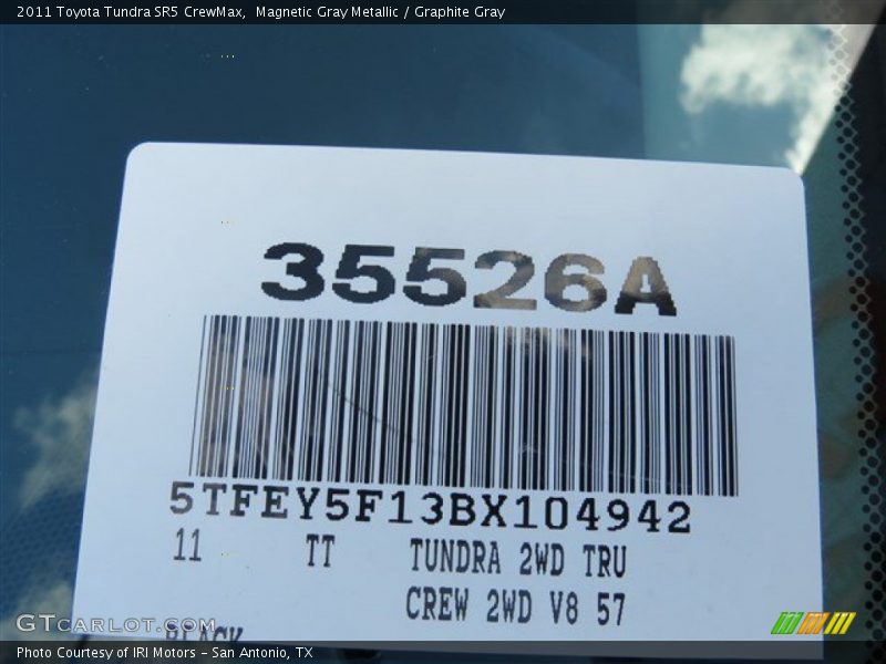 Magnetic Gray Metallic / Graphite Gray 2011 Toyota Tundra SR5 CrewMax